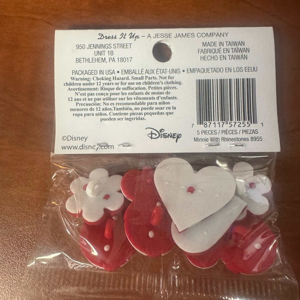 Disney Minnie Mouse Button Set - Red, Black, Yellow - Picture 6 of 10